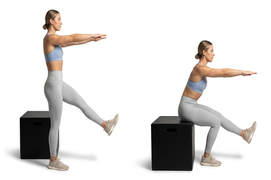 Eccentric Pistol Squat to Box