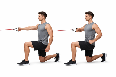 Half-Kneeling Single-Arm Band Row