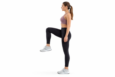 Isometric Hip Flexion (Knee-to-Hand Press)